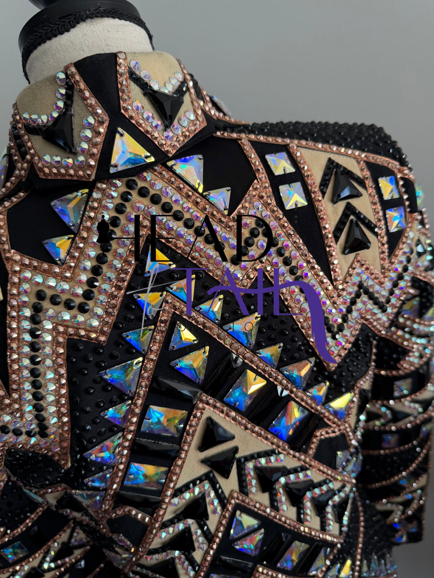 Lindsey James Show Clothing Black, Tan, Camel Showmanship Jacket - Small/Medium