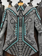 Load image into Gallery viewer, Lindsey James Show Clothing Gun Metal &amp; Turquoise SMSP Suit
