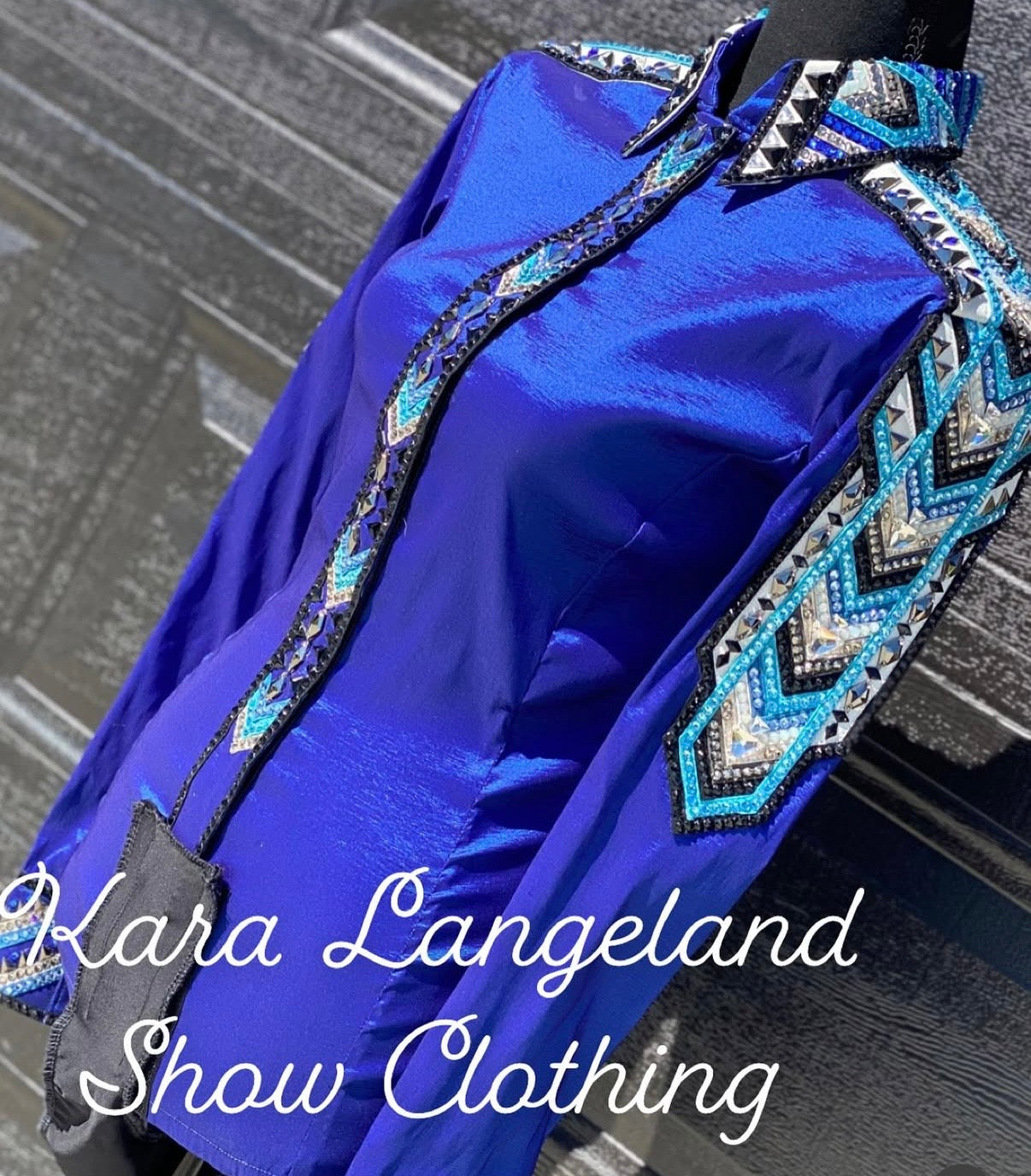 Kara Langeland Royal Blue, White, Light Blue & Silver 1/2 Sleeve - X-Small/Small