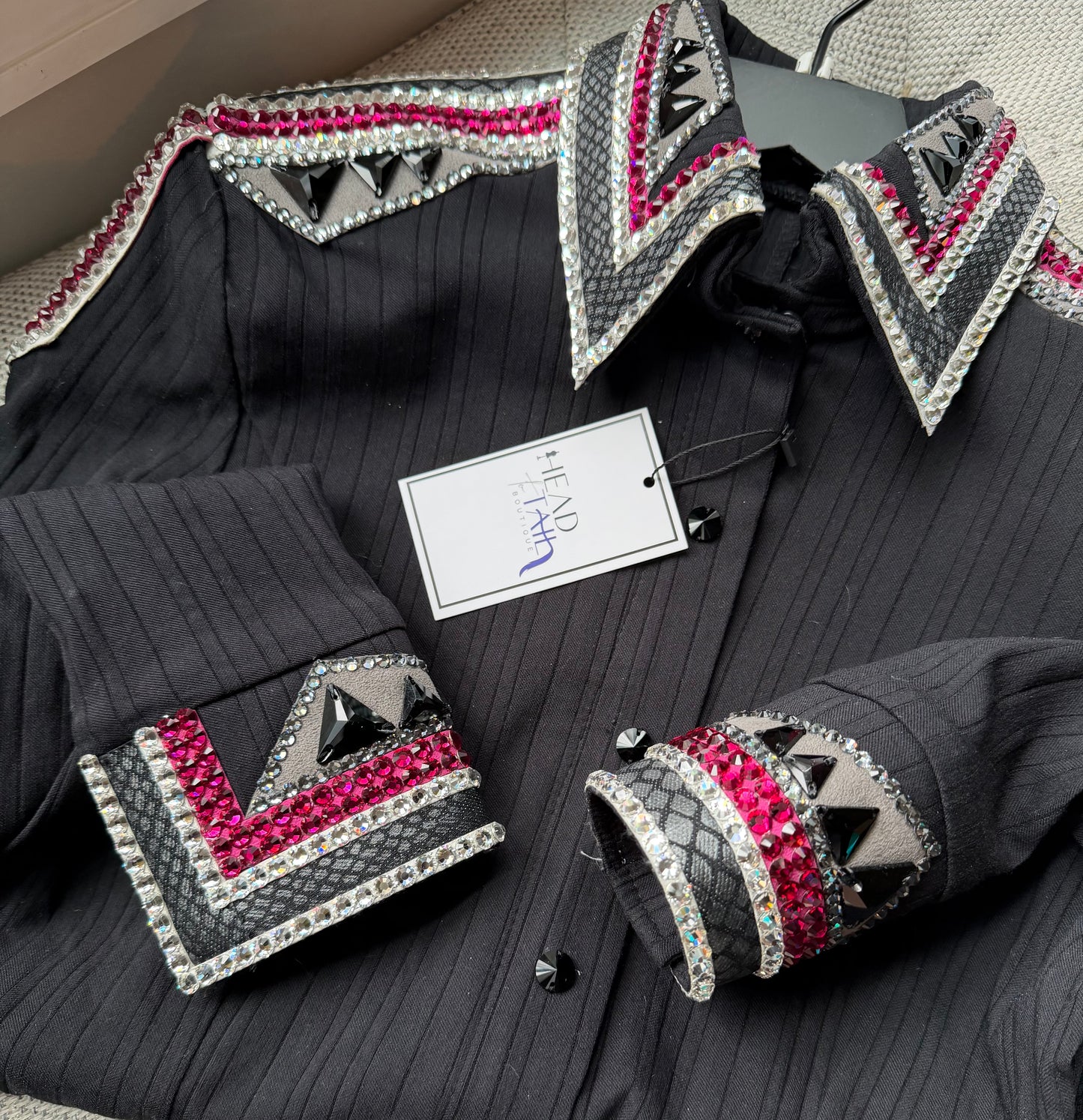 Kevin Garcia Originals Black, Silver, Gun Metal & Pink Half Sleeve - Size 10