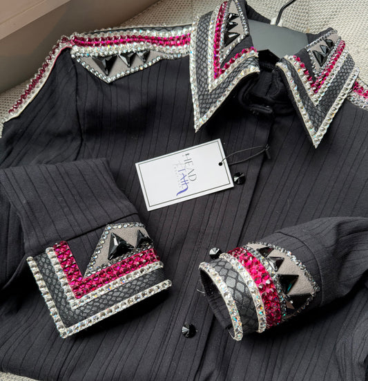 Kevin Garcia Originals Black, Silver, Gun Metal & Pink Half Sleeve - Size 10