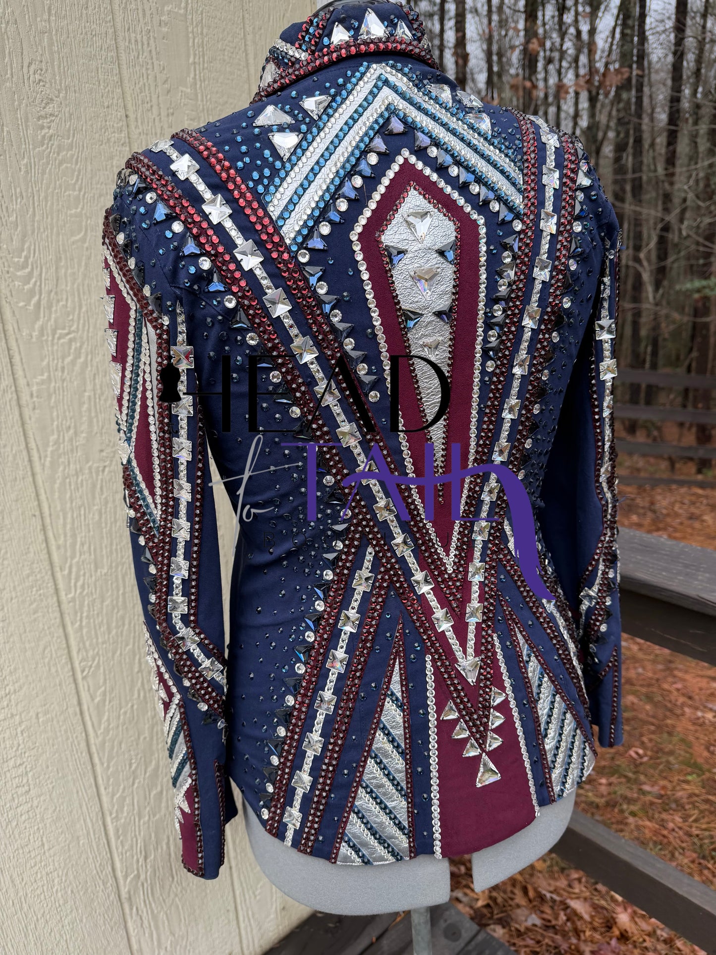 Kevin Garcia Originals Navy, Silver & Burgundy Showmanship Jacket - Apx 12/14