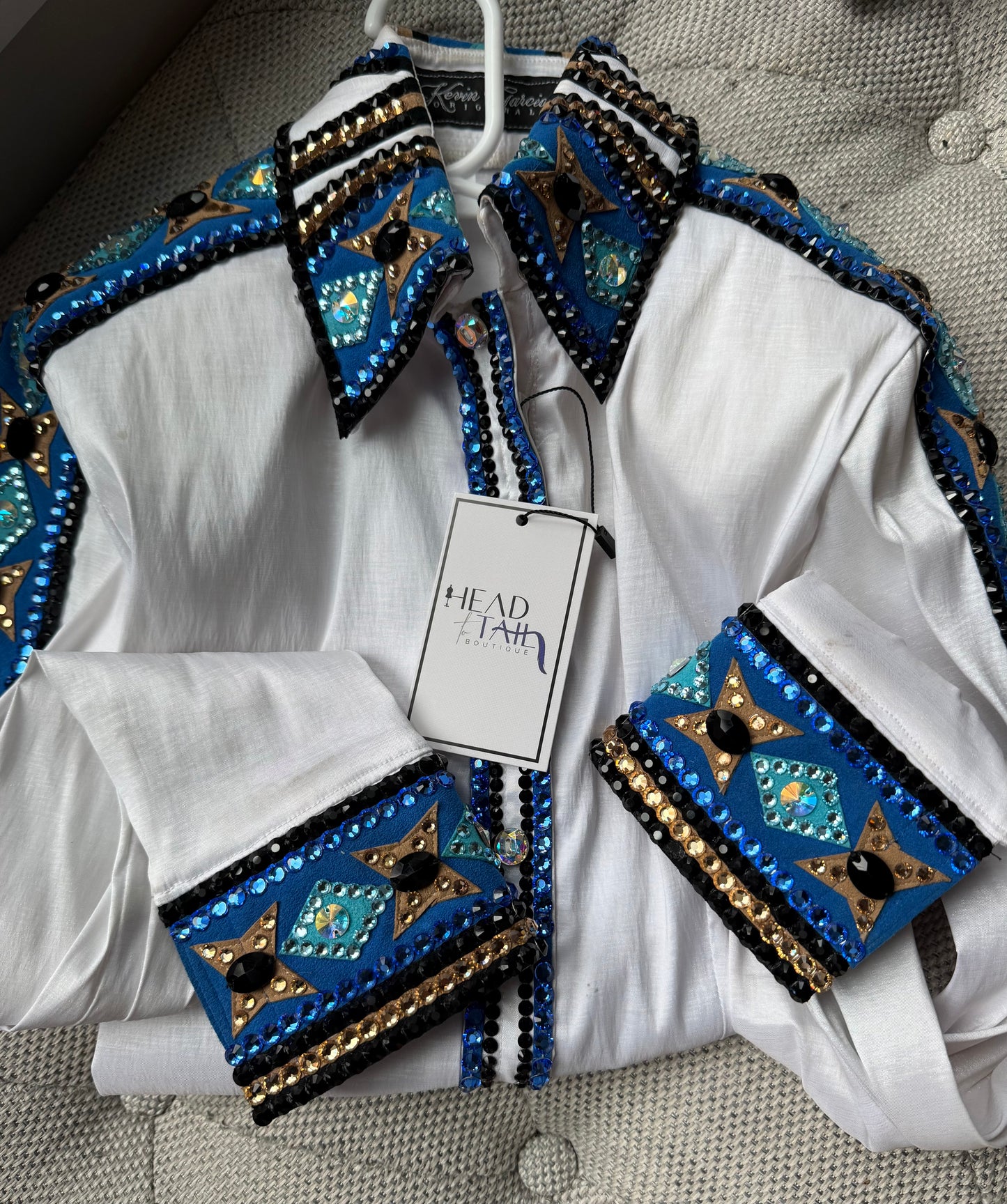 Kevin Garcia Originals White, Blues, Teal & Camel - YOUTH
