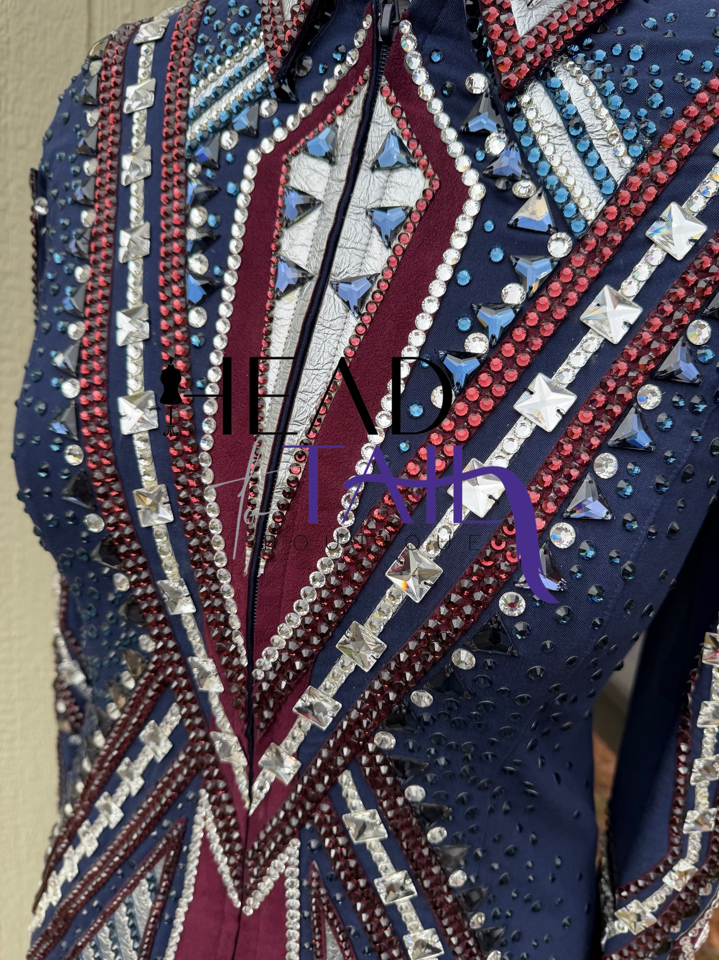 Kevin Garcia Originals Navy, Silver & Burgundy Showmanship Jacket - Apx 12/14