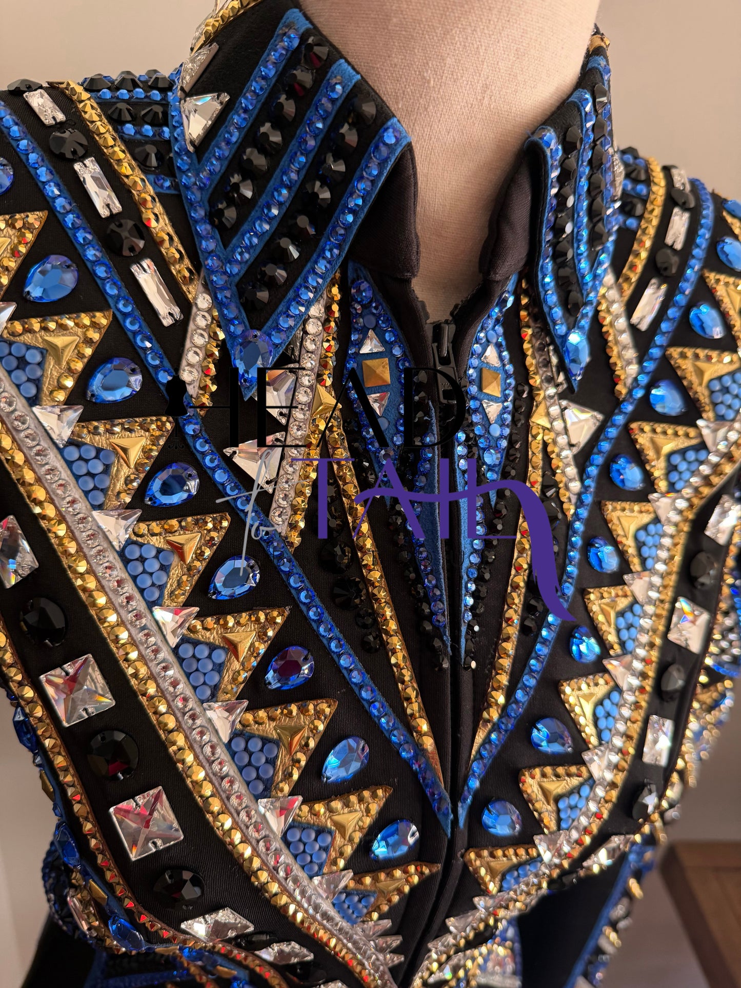 Lindsey James Show Clothing Blues, Gold & Black Showmanship Jacket - X-Small/Small