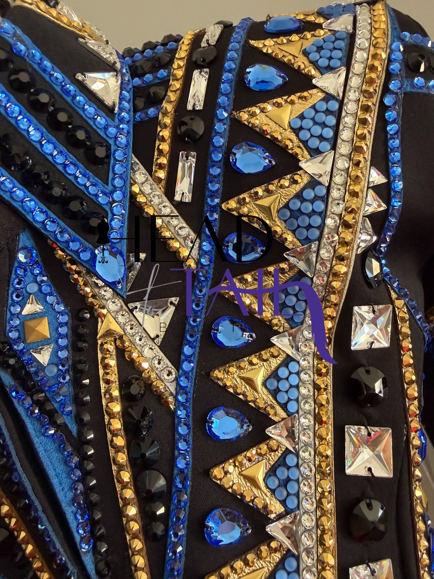 Lindsey James Show Clothing Blues, Gold & Black Showmanship Jacket - X-Small/Small