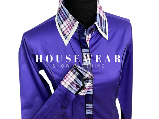 HouseWear Tailored Collection Royal Purple & Pink/Purple Plaid - Large