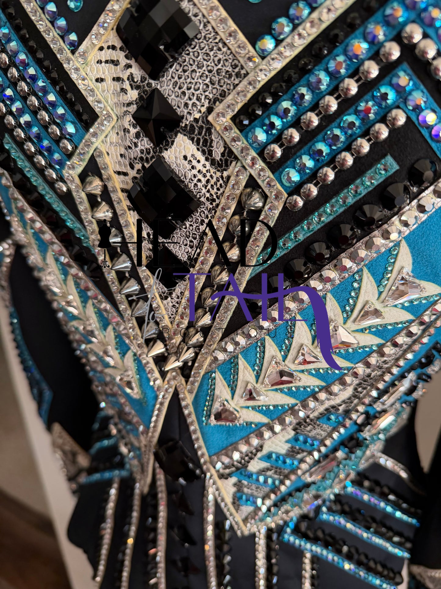 Lindsey James Black w/ Light Blues, Teals & Silver Jckt - YOUTH Large/ADULT X-Small