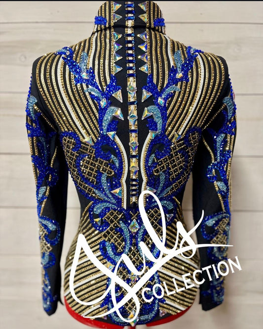 Juls Collection Black, Blue & Gold Jacket- Small/Medium