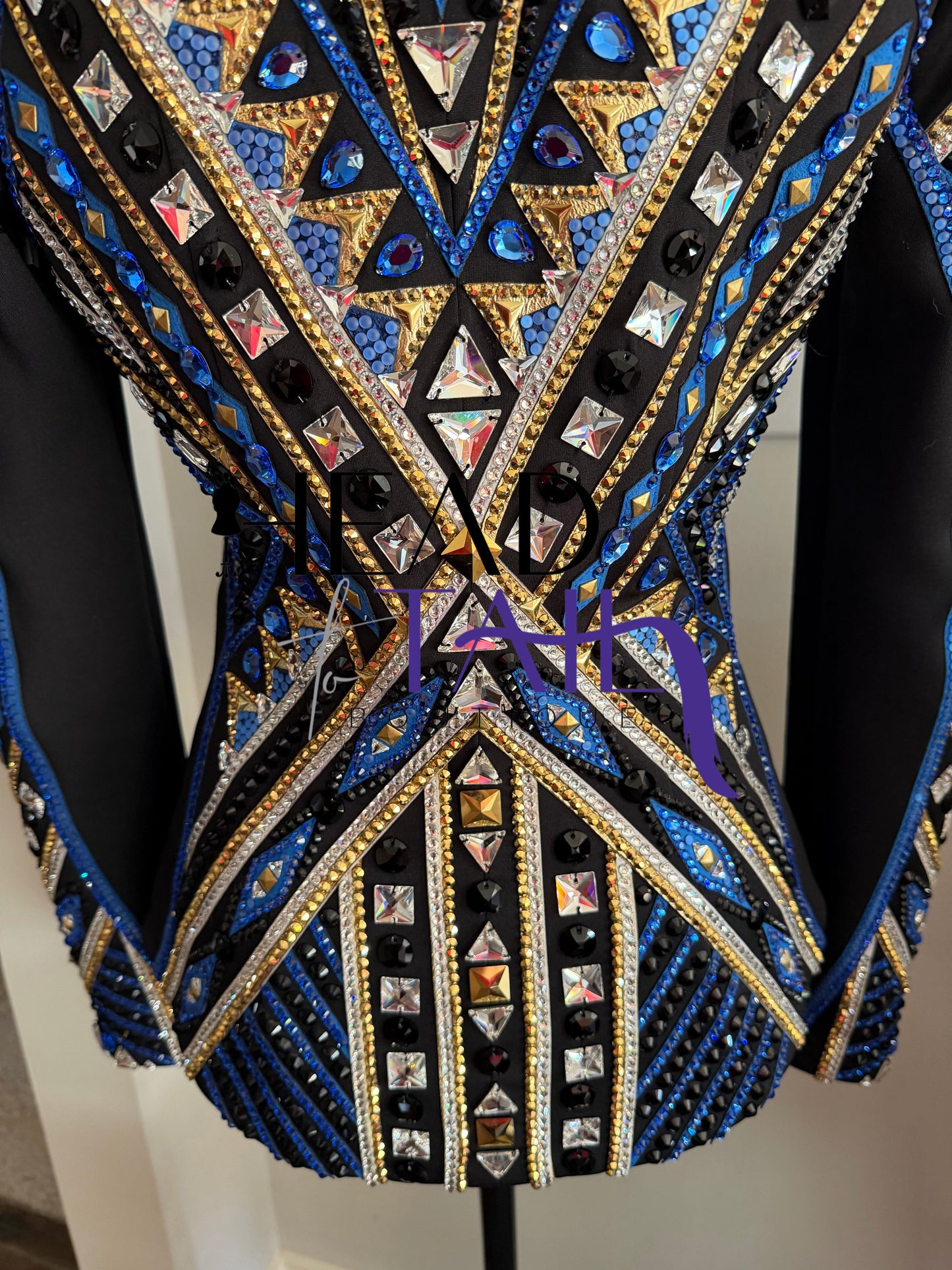 Lindsey James Show Clothing Blues, Gold & Black Showmanship Jacket - X-Small/Small