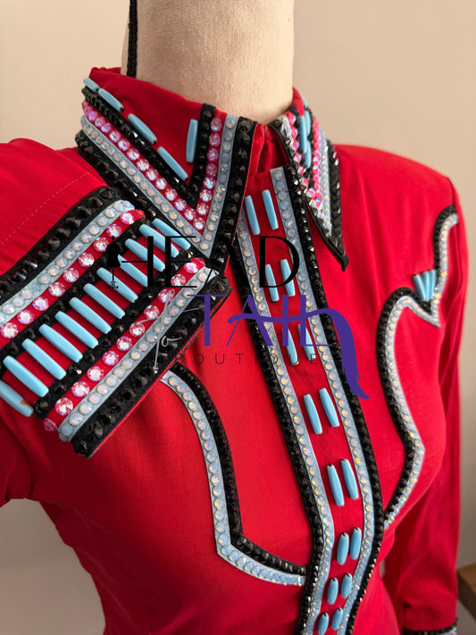 By Rachel Red, Light Blue w/ Detailed Back - X-Small