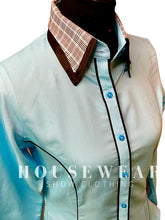 Load image into Gallery viewer, HouseWear Tailored Collection Ice Blue &amp; Black with Plaid Print- X-Small
