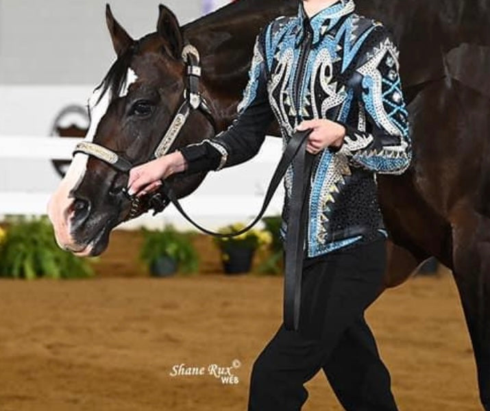 Trudy Black Label Light Blue, Silver & Black Showmanship Jacket - YOUTH