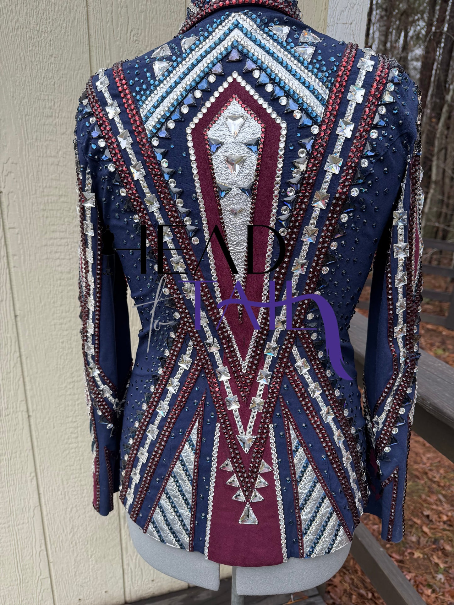 Kevin Garcia Originals Navy, Silver & Burgundy Showmanship Jacket - Apx 12/14