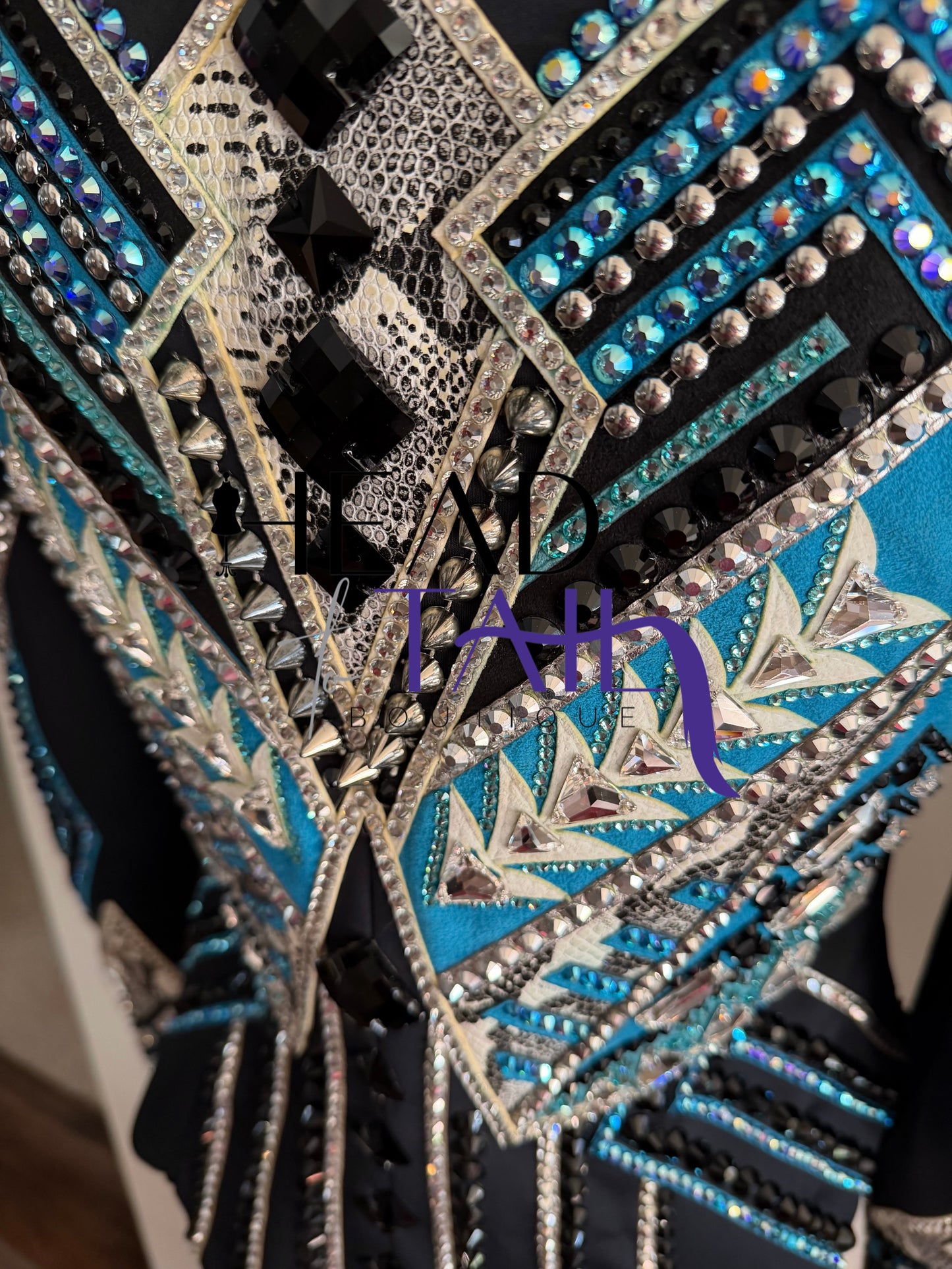 Lindsey James Black w/ Light Blues, Teals & Silver Jckt - YOUTH Large/ADULT X-Small