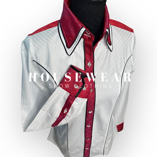 HouseWear Tailored Collection White & Raspberry - Medium