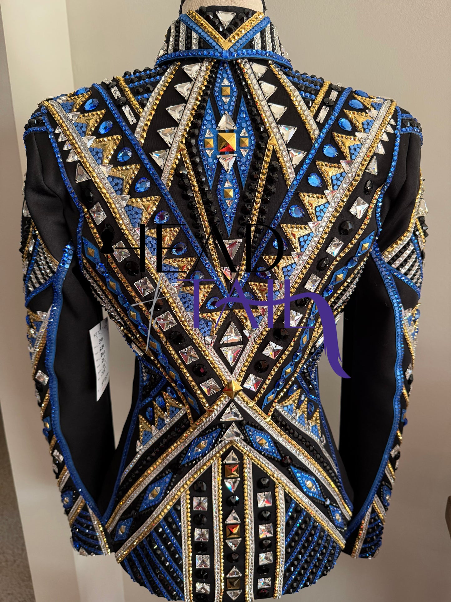 Lindsey James Show Clothing Blues, Gold & Black Showmanship Jacket - X-Small/Small