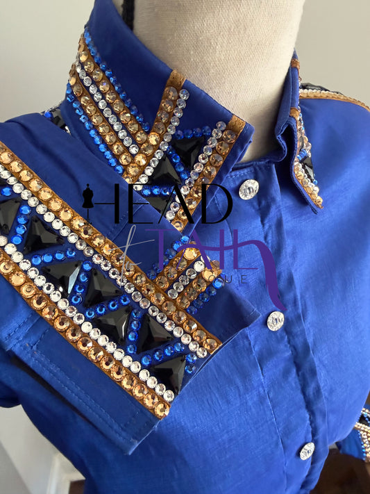 Kevin Garcia Originals Royal Blue, Gold, Crystal & Black Full Sleeve - Ape 8/10