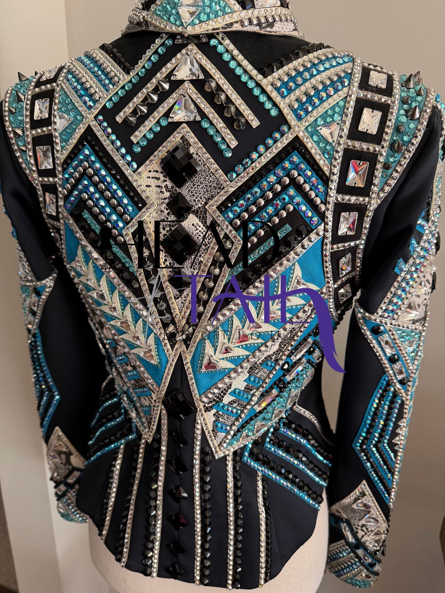 Lindsey James Black w/ Light Blues, Teals & Silver Jckt - YOUTH Large/ADULT X-Small