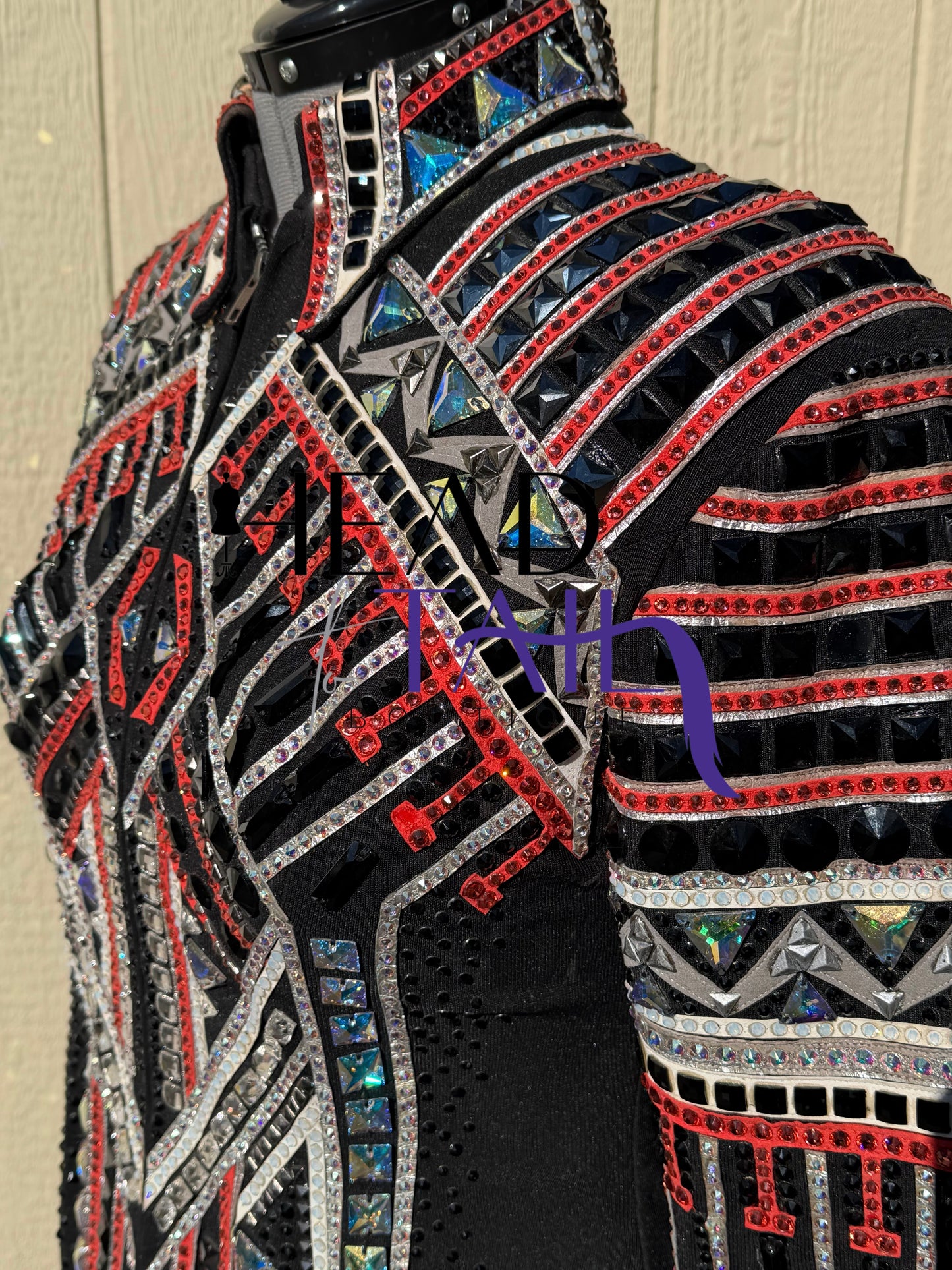 Trudy Black Label Coral, Silver & Black Showmanship Jacket - Large/X-Large