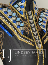 Load image into Gallery viewer, Lindsey James Show Clothing Black, Blues, Browns &amp; Gold Day/Hsmp Shirt - X-Small/Small
