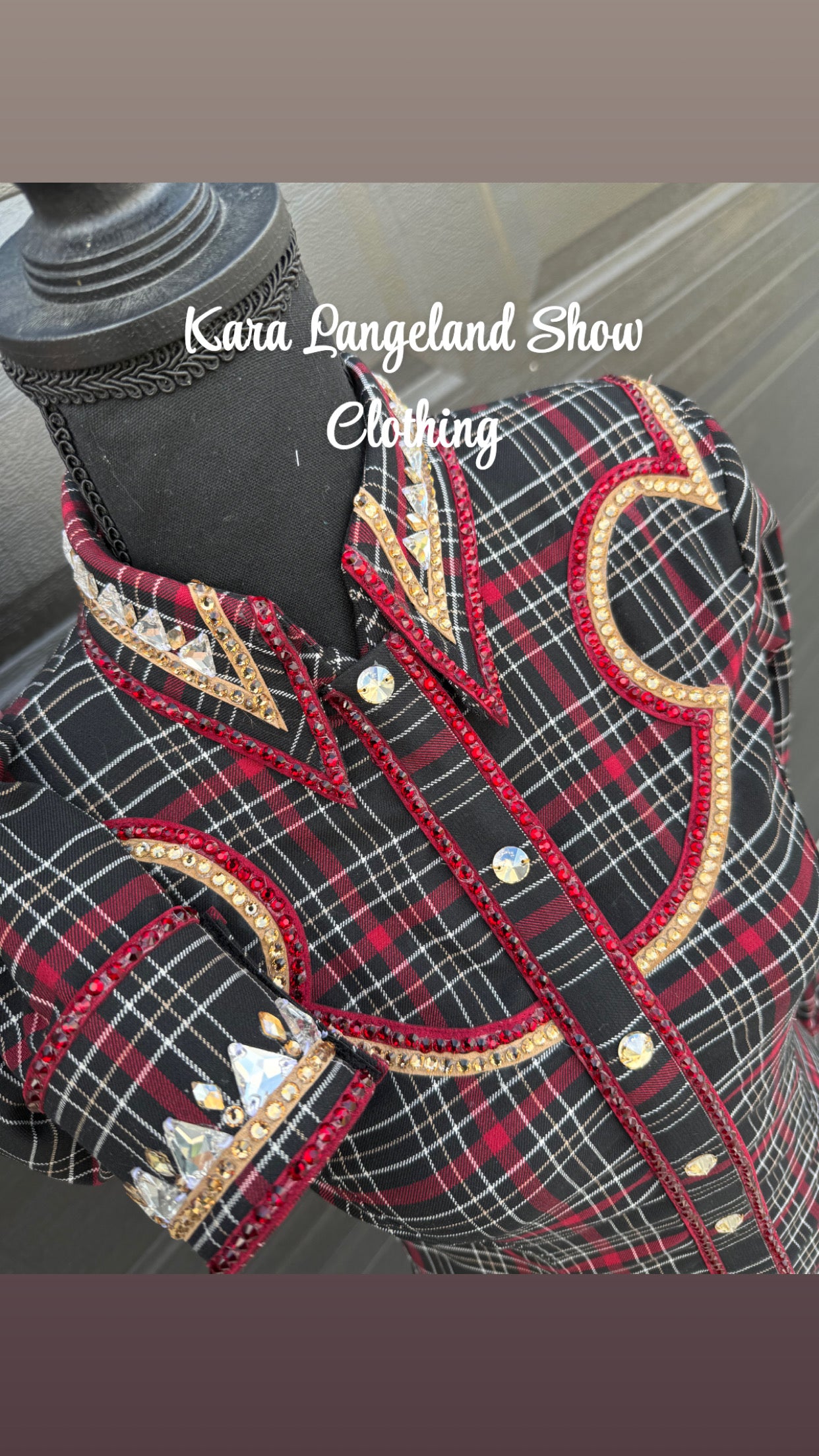 Kara Langeland Black Base w/Burgundy Plaid Print + X-Small/Small