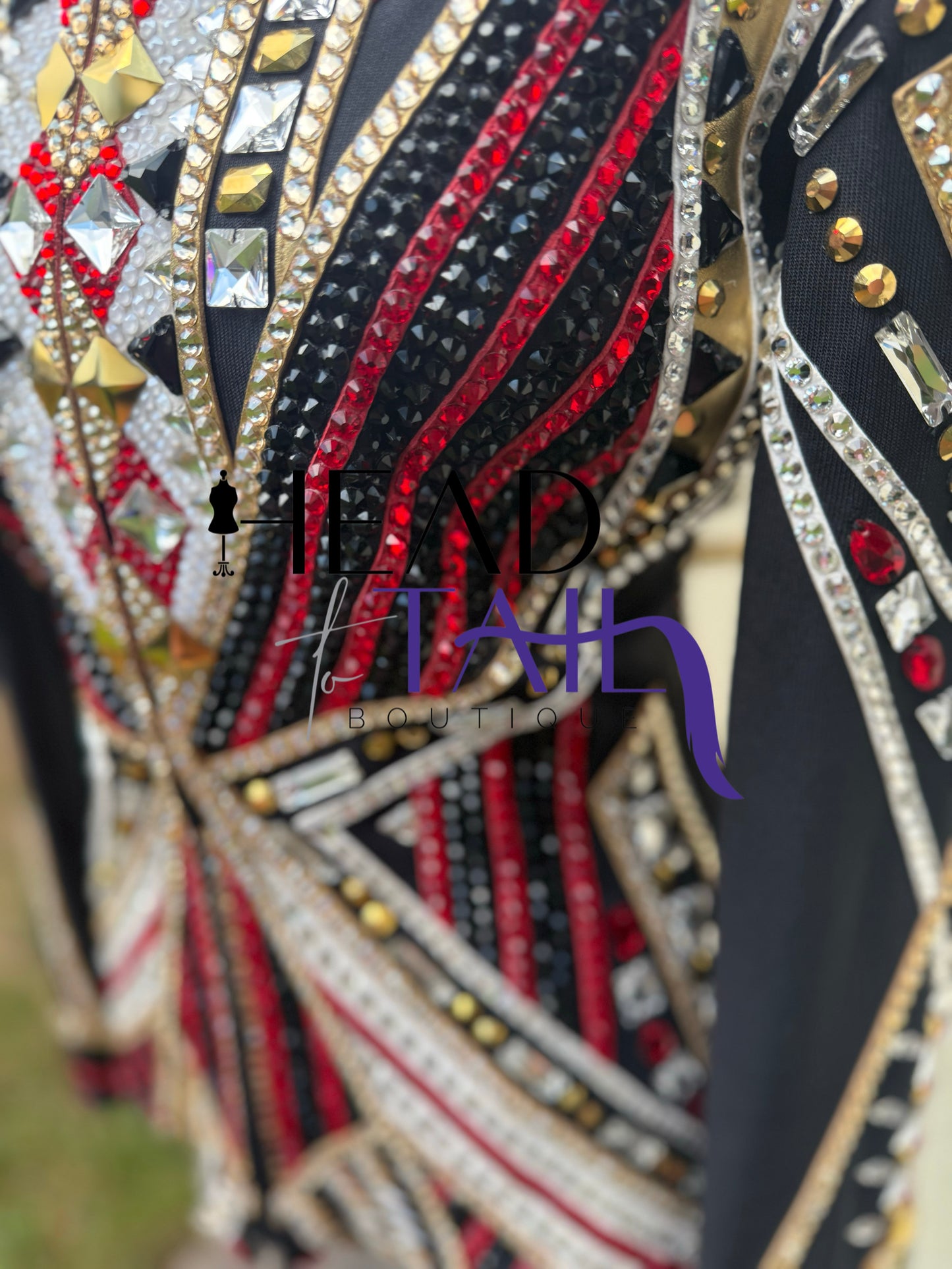 One of a Kind Red, Black & Gold Showmanship Jacket - Small/Medium