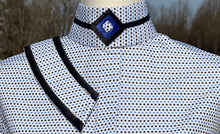 Load image into Gallery viewer, White w/ Lt Blue &amp; Black Dots: 2 Collars - Size 38
