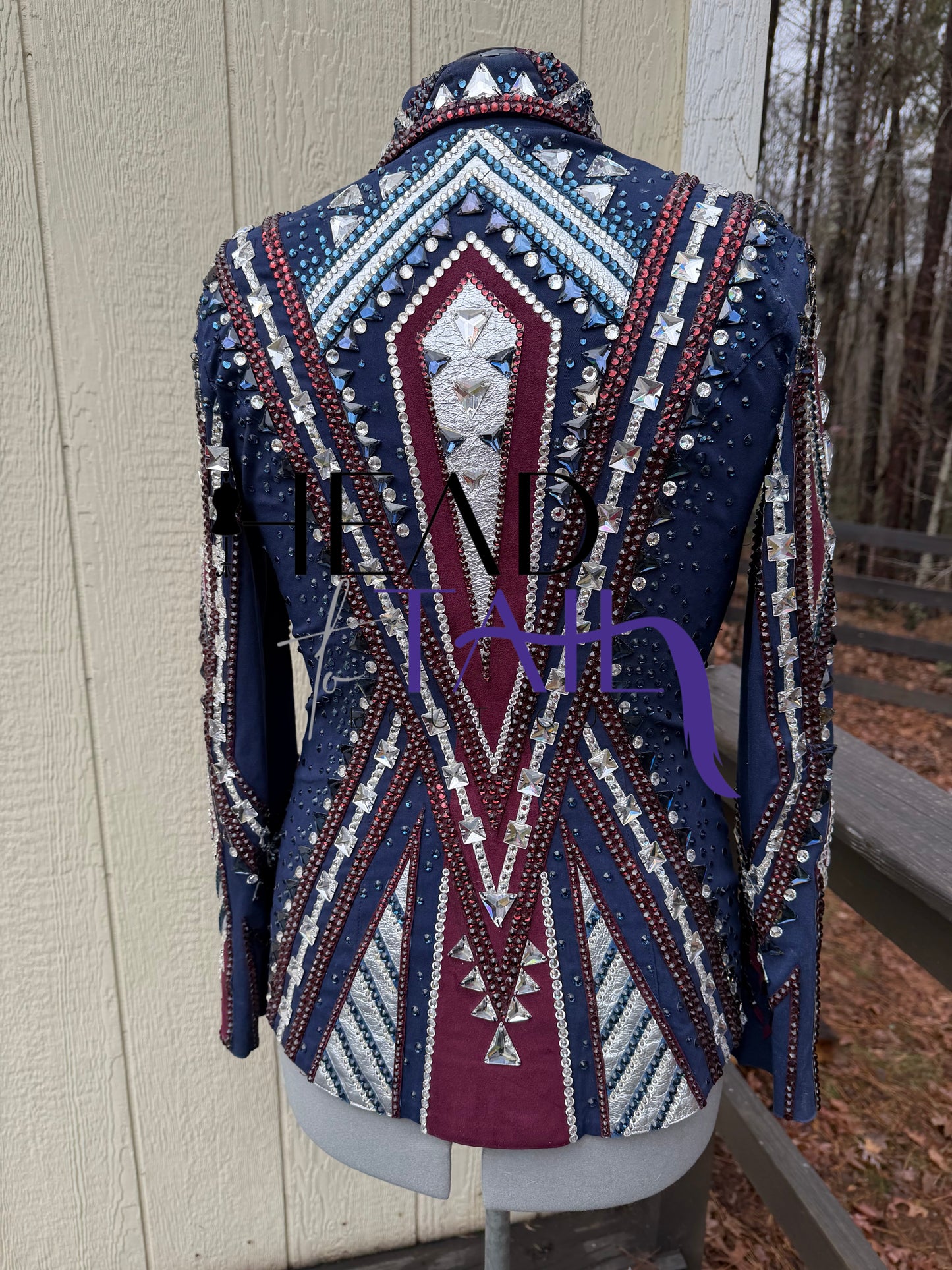 Kevin Garcia Originals Navy, Silver & Burgundy Showmanship Jacket - Apx 12/14