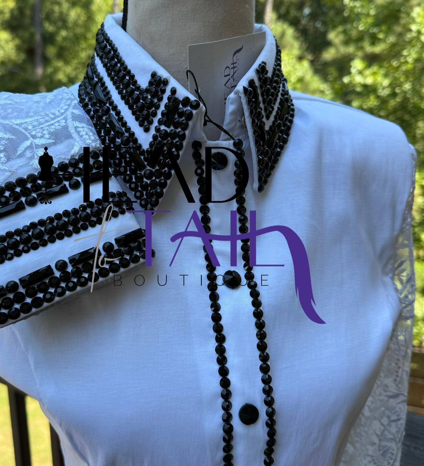 Kevin Garcia Originals White & Black w/ Sheer Lace Sleeves- Size 4/6