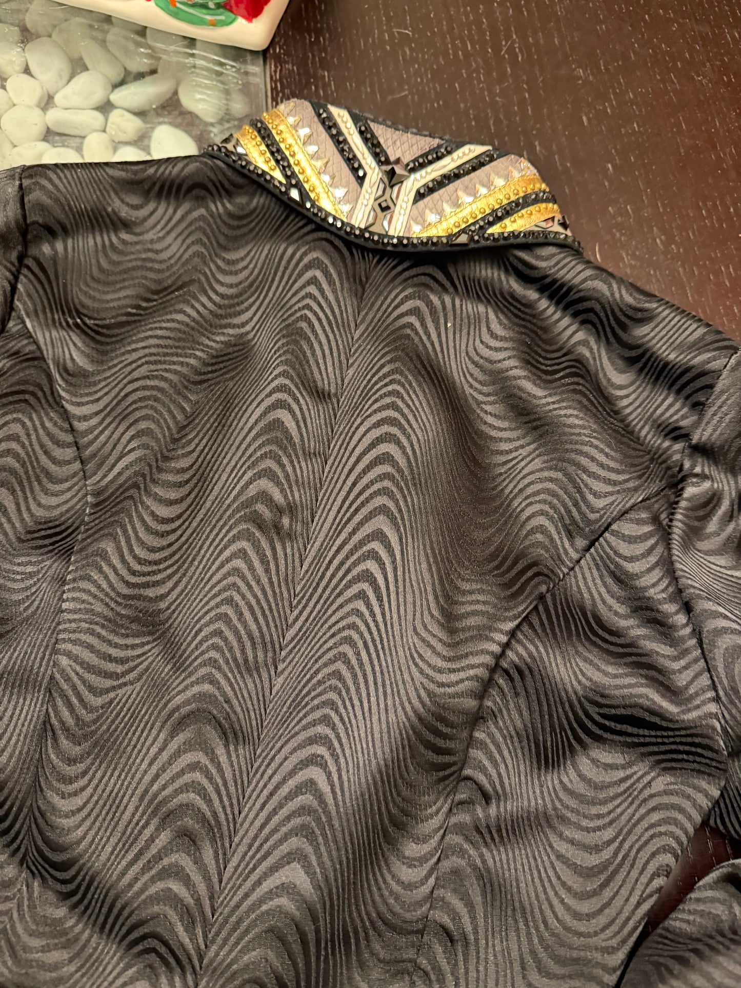 Lindsey James Black Print w/ Gold & Grey - Small