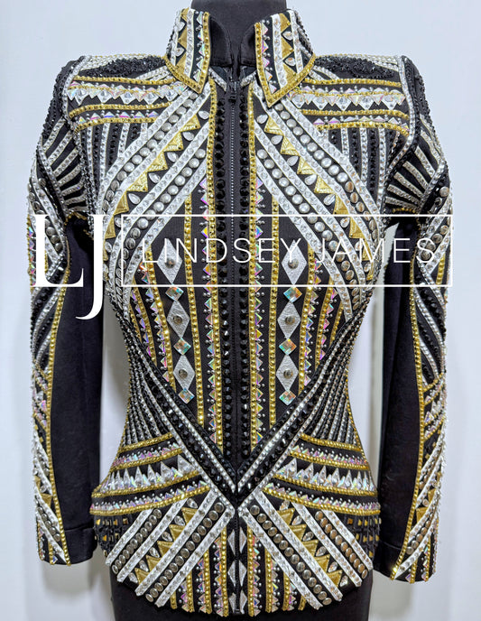 Lindsey James Show Clothing Black & Gold Showmanship Jacket - Small