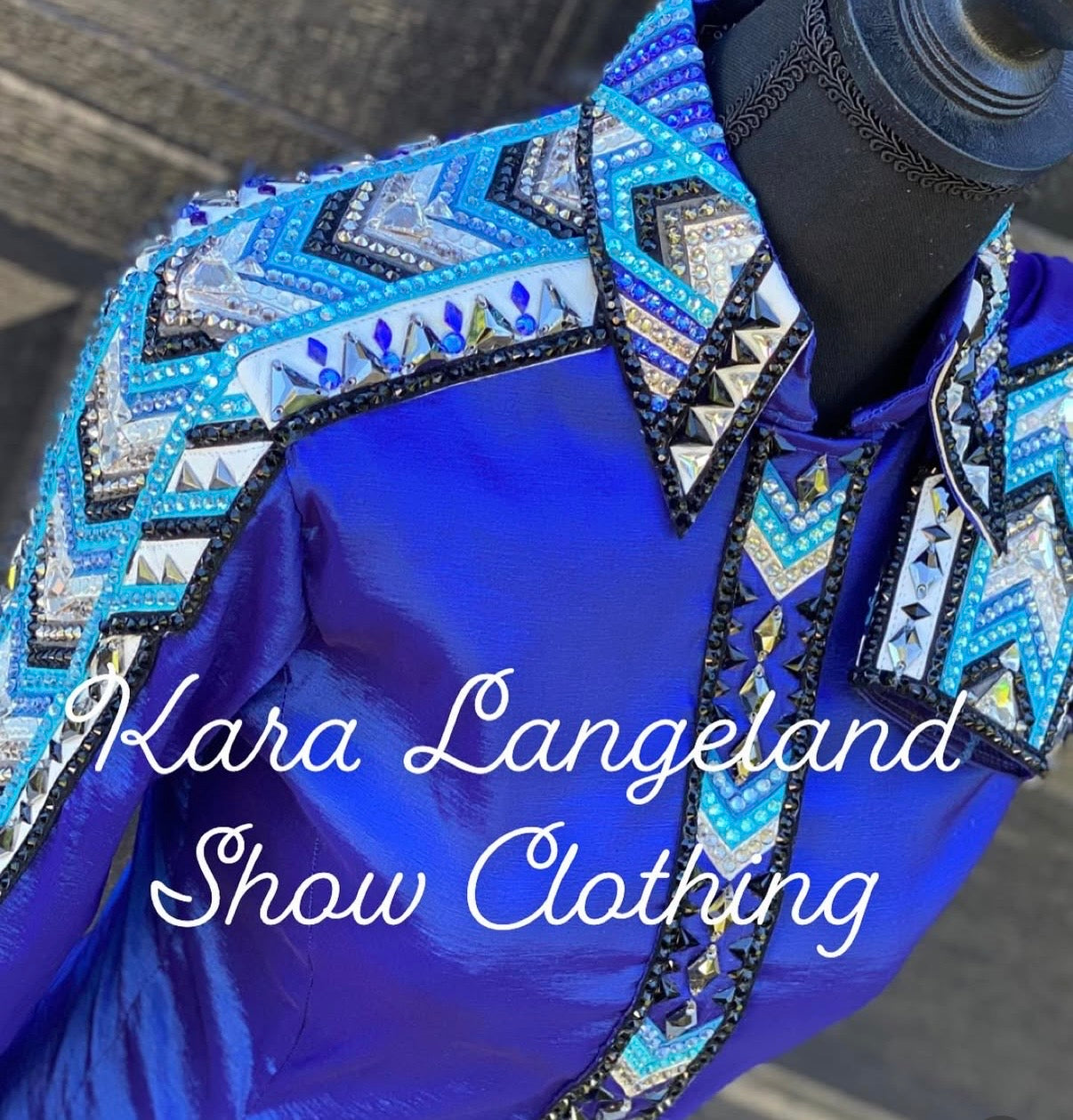 Kara Langeland Royal Blue, White, Light Blue & Silver 1/2 Sleeve - X-Small/Small