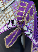 Load image into Gallery viewer, Unbridled Couture Fuchsia Purple, Gold &amp; Black Horsemanship - Youth Large/Adult X-Small
