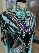 Load image into Gallery viewer, Southern Designs by Shannon Mint. Grey Snakeskin &amp; Blake Day Shirt &amp; Bolero Vest - Small/Medium
