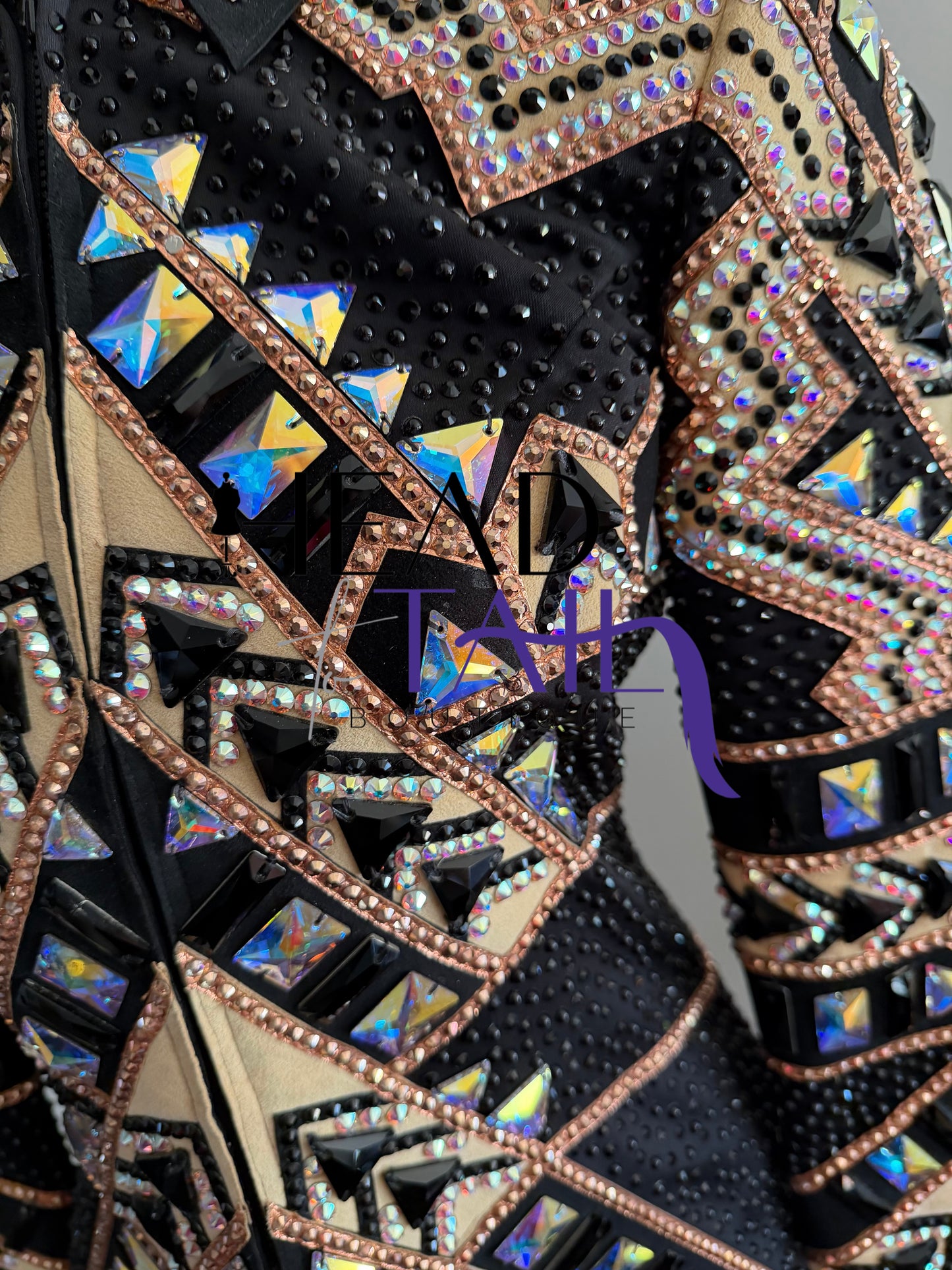 Lindsey James Show Clothing Black, Tan, Camel Showmanship Jacket - Small/Medium