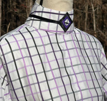 Load image into Gallery viewer, White with Black/Purple Squares - 2 Collars - Size 38 (2)
