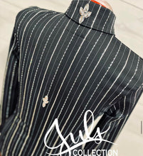 Load image into Gallery viewer, Juls Collection Black &amp; Silver Stripe Showmanship Jacket
