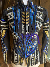 Load image into Gallery viewer, Kevin Garcia Originals Black, Blue &amp; Gold Showmanship Jacket - YOUTH/Adult XS
