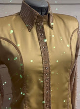 Load image into Gallery viewer, Juls Collection Gold &amp; Tan w/Sheer Sleeves - Medium/Large
