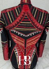 Load image into Gallery viewer, Horse Show Beauty Designs Red, Camel and Chocolate Jacket - Large/X-Large
