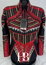 Load image into Gallery viewer, Horse Show Beauty Designs Red, Camel and Chocolate Jacket - Large/X-Large
