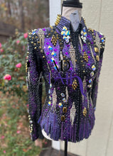 Load image into Gallery viewer, Trudy Black Label Purple &amp; Gold Jacket - Appx Size 6
