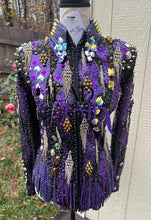 Load image into Gallery viewer, Trudy Black Label Purple &amp; Gold Jacket - Appx Size 6
