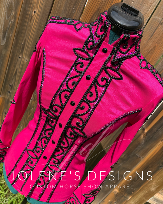 Jolene's Designs Fuchsia and Black Day Shirt - Small