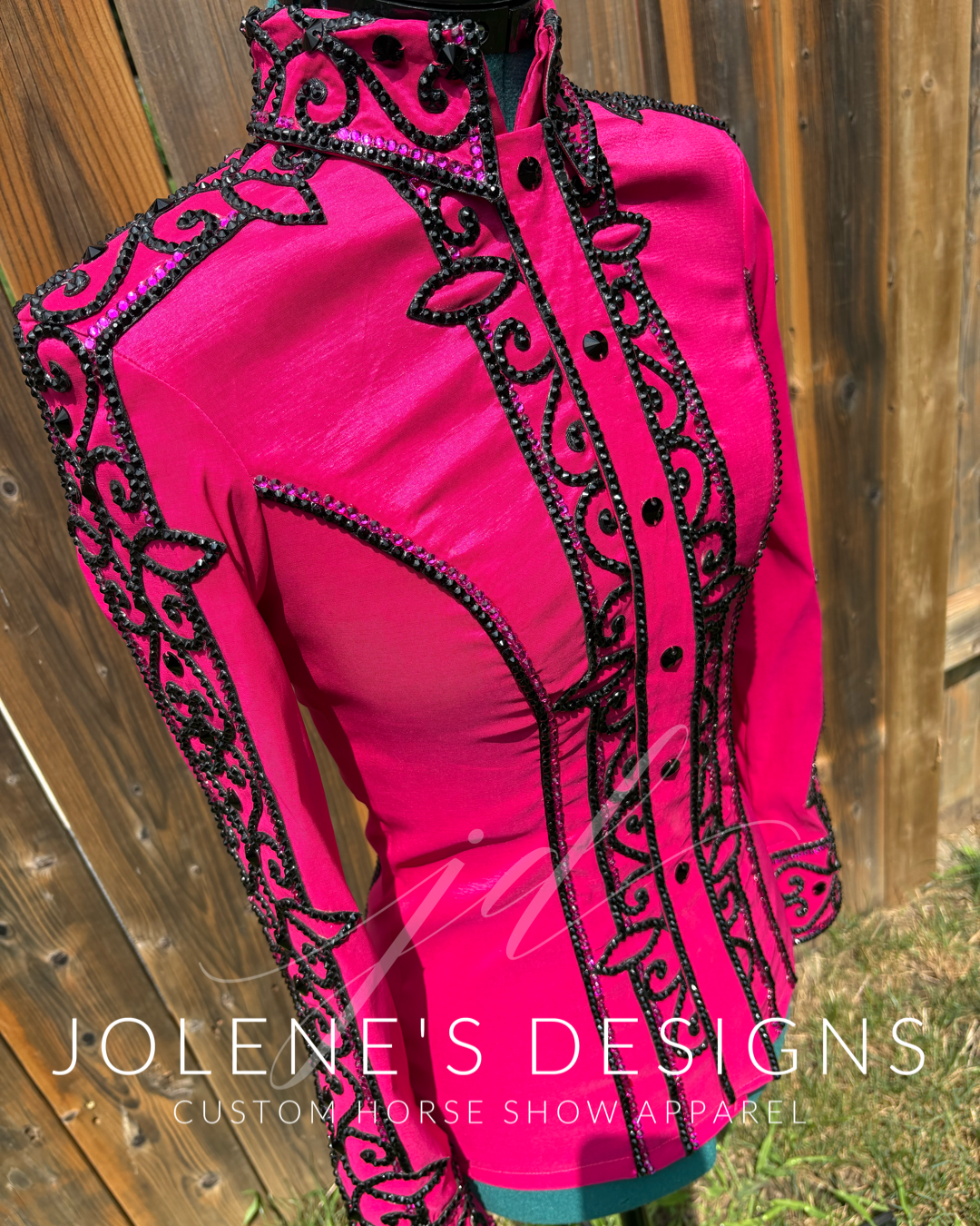 Jolene's Designs Fuchsia and Black Day Shirt - Small