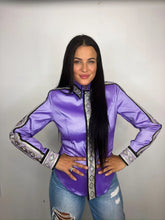 Load image into Gallery viewer, Unbridled Couture Lavender Aztec Full Sleeve w/ Black Rhinestone Detail
