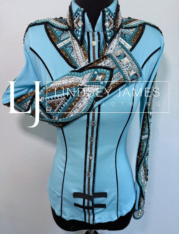 Lindsey James Light Blue, Bronze, Black & White  - Full Sleeve - X-Small/Small