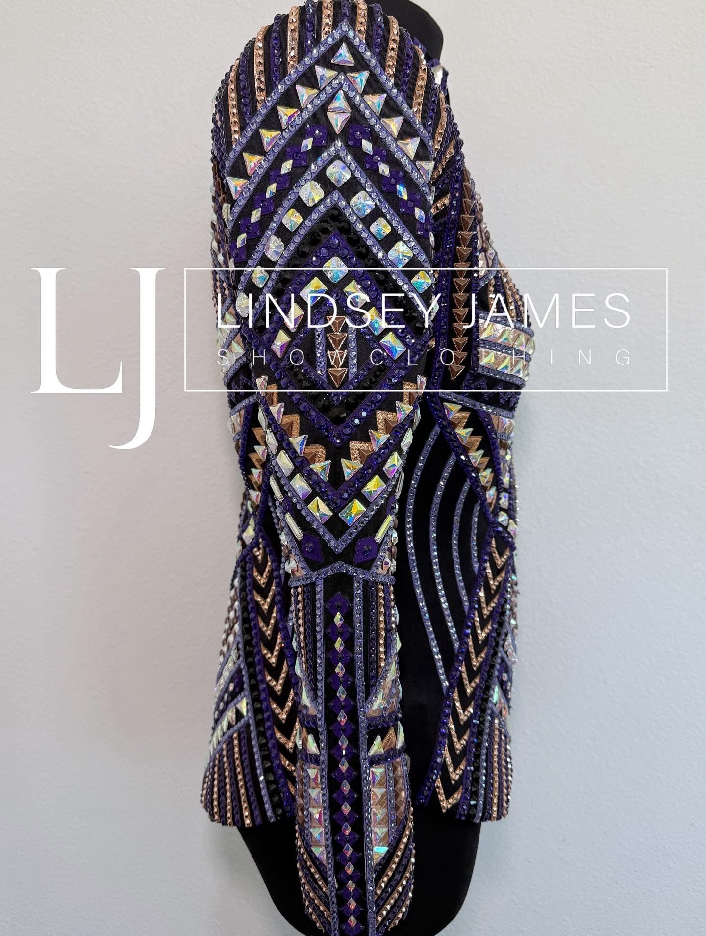 Lindsey James Show Clothing Purple, Rose Gold, Black Showmanship Jacket - X-Small/Small