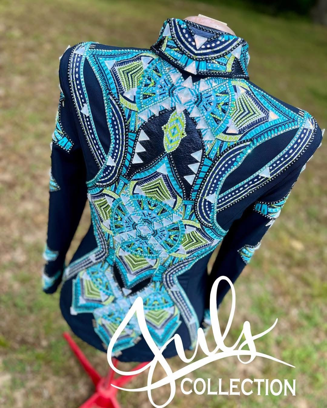 Juls Collection Navy Based w. White & Neon - Medium